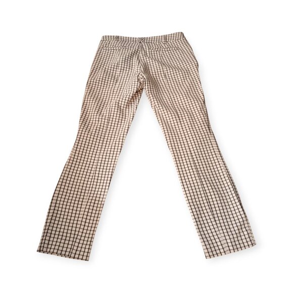 ANTHROPOLOGIE Mid-Rise Plaid Straight Leg Trousers 0 - Picture 8 of 9